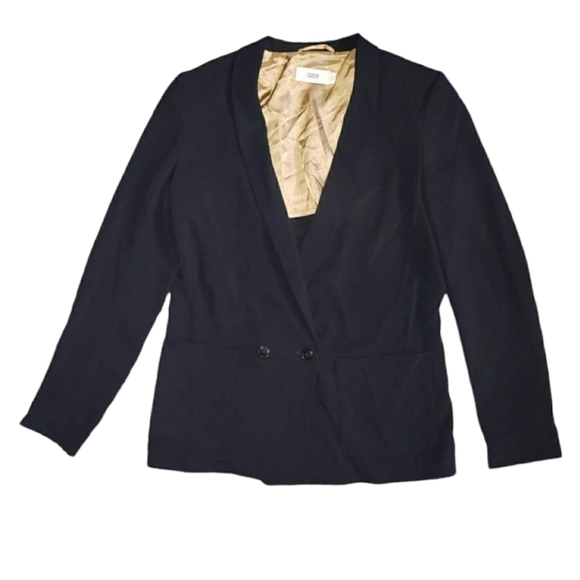 NWT CLOSED Black Angel Fish Double Breasted Deep V-Neck Black Size S - Picture 1 of 8